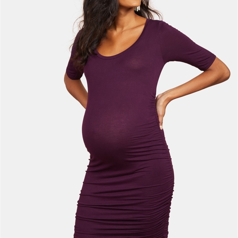 Motherhood Maternity dress plum purple